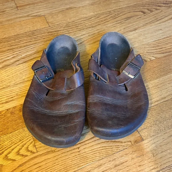 Birkenstock Brown Leather Mules - Picture 3 of 10